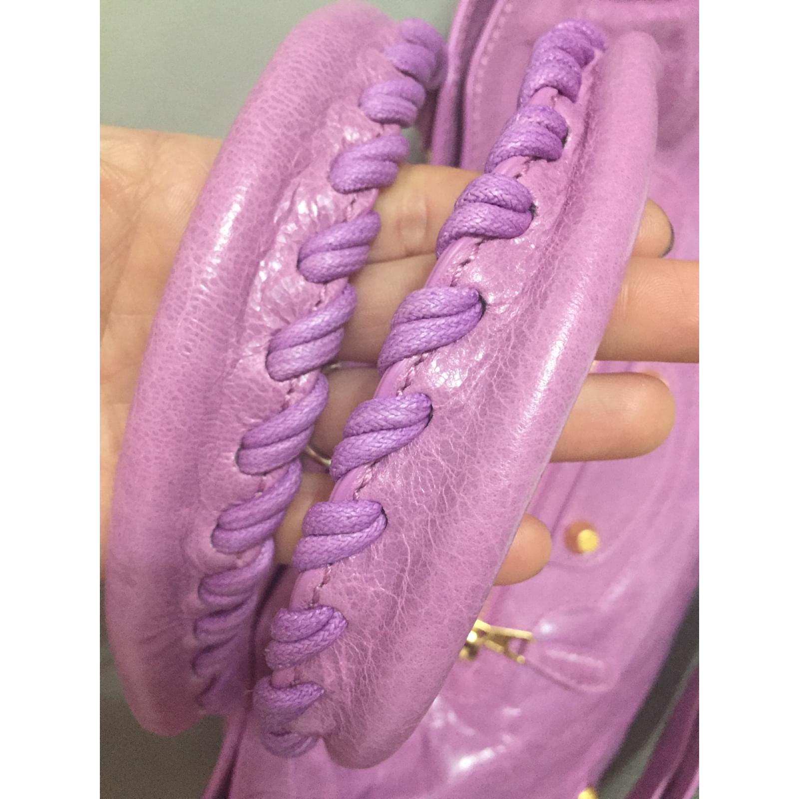 Authentic Balenciaga City Bag – Lilac with Gold Hardware