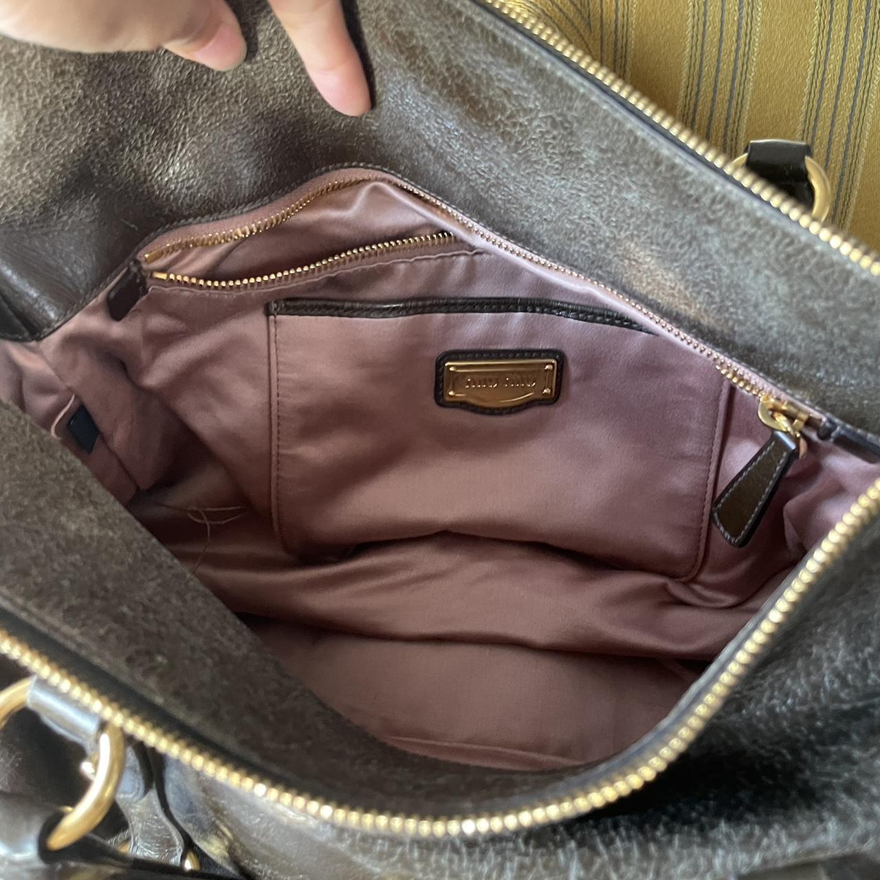 Vintage Dark Brown Leather Miu Miu Vitello Lux Bag