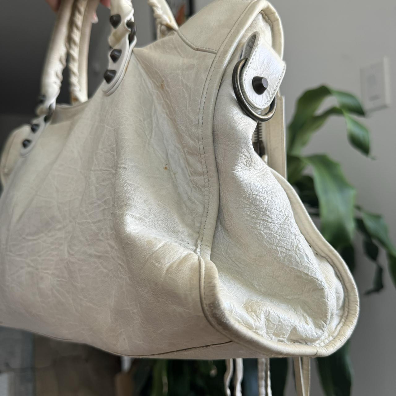 Authentic Balenciaga City Bag – White Lambskin