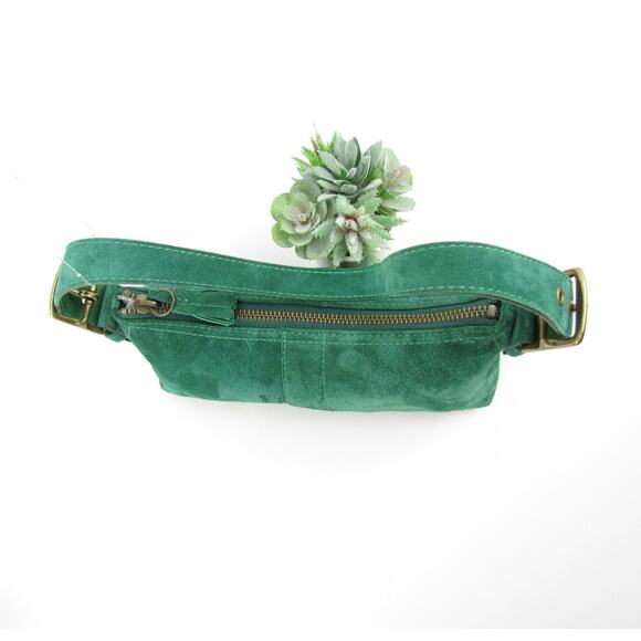 coach y2k green suede bag