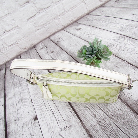 authentic coach y2k green baguette bag