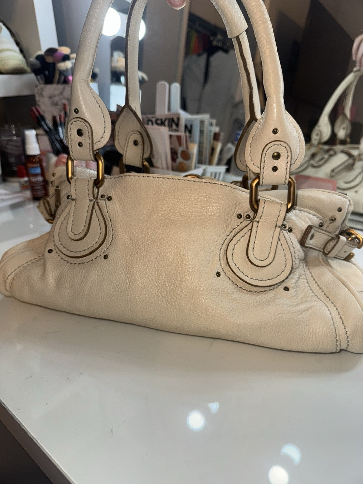 authentic Chloe paddington leather shoulder bag hand bag ivory ships quick 💨