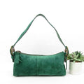 coach y2k green suede bag