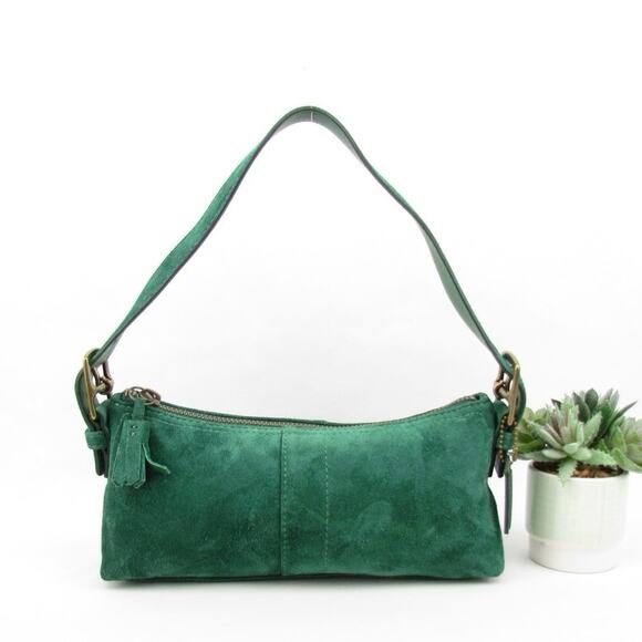 coach y2k green suede bag