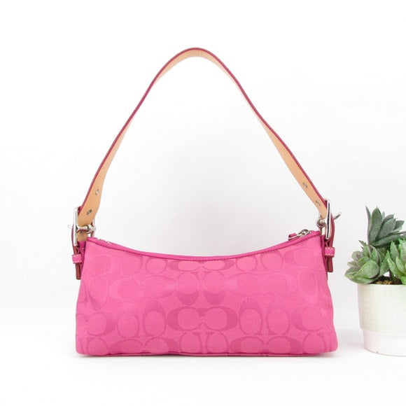 coach authentic pink magenta baguette bag purse 6371