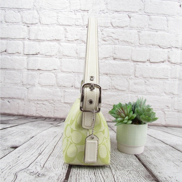 authentic coach y2k green baguette bag