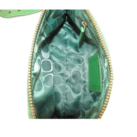 coach y2k green suede bag