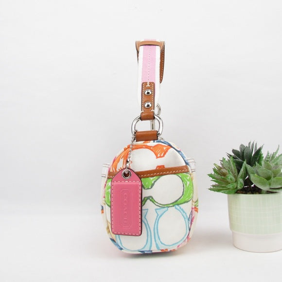 coach mini rainbow c print signature purse