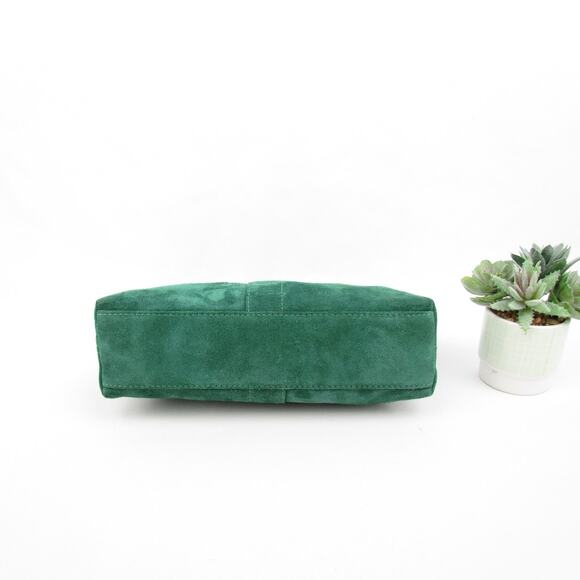 coach y2k green suede bag