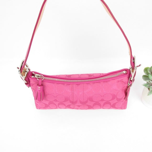 coach authentic pink magenta baguette bag purse 6371