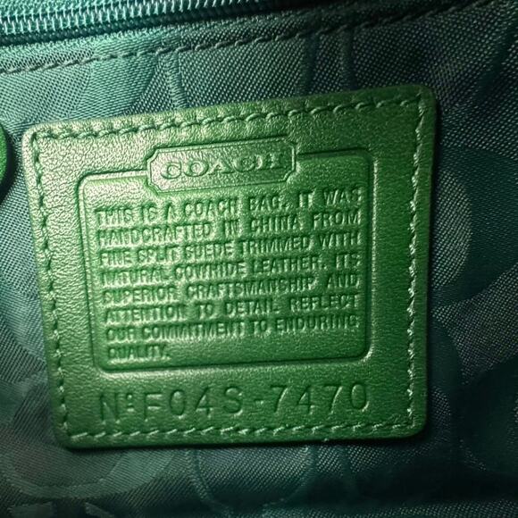coach y2k green suede bag