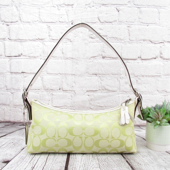 authentic coach y2k green baguette bag