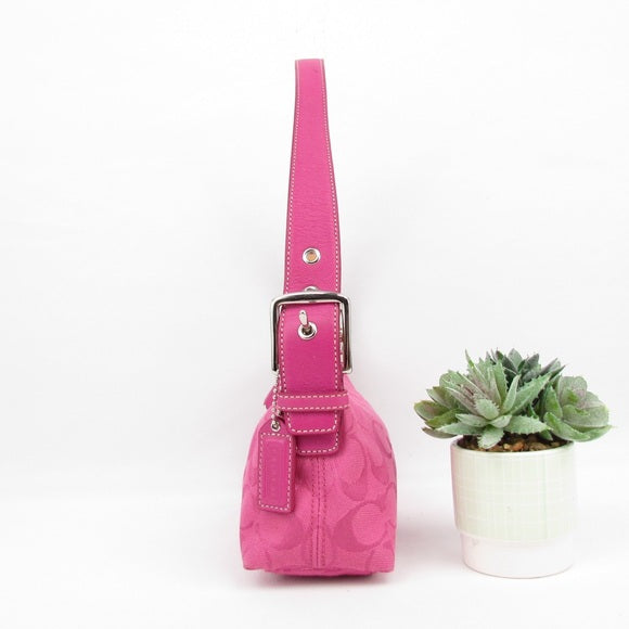 coach authentic pink magenta baguette bag purse 6371