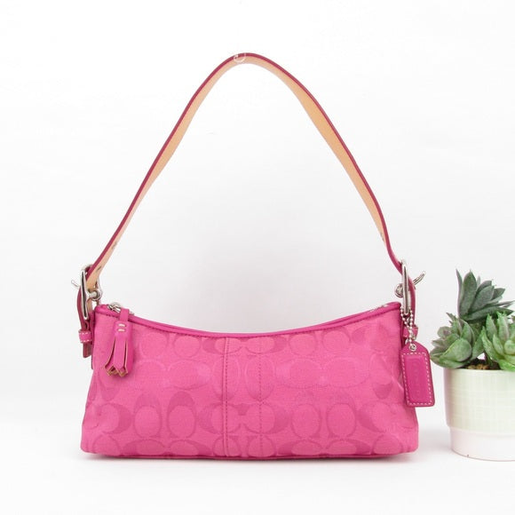 coach authentic pink magenta baguette bag purse 6371