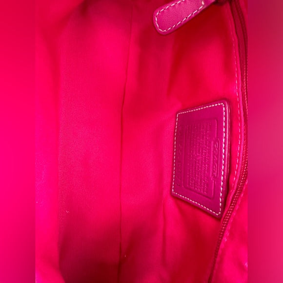 coach authentic pink magenta baguette bag purse 6371