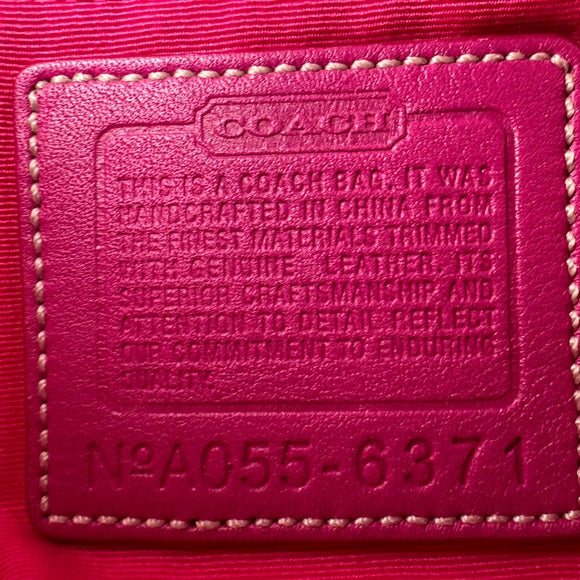 coach authentic pink magenta baguette bag purse 6371