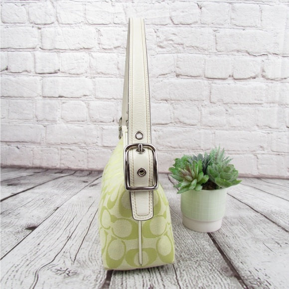 authentic coach y2k green baguette bag