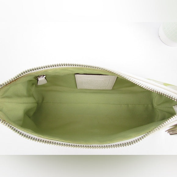 authentic coach y2k green baguette bag