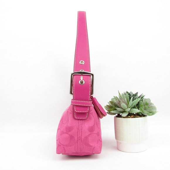 coach authentic pink magenta baguette bag purse 6371