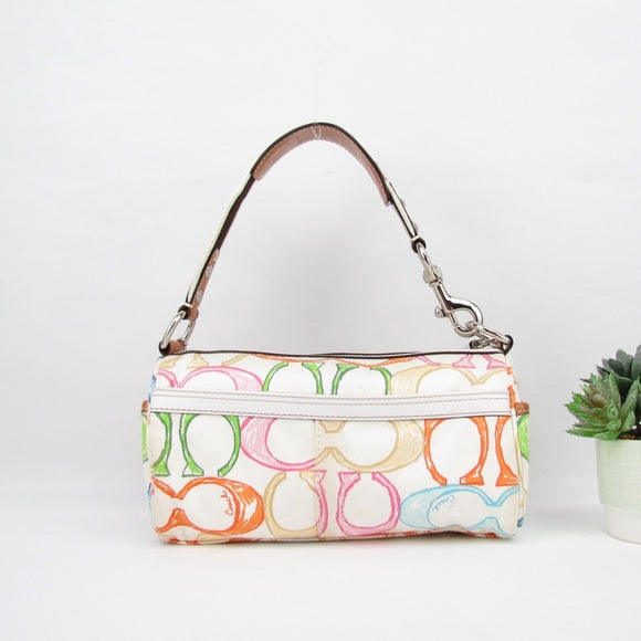 coach mini rainbow c print signature purse